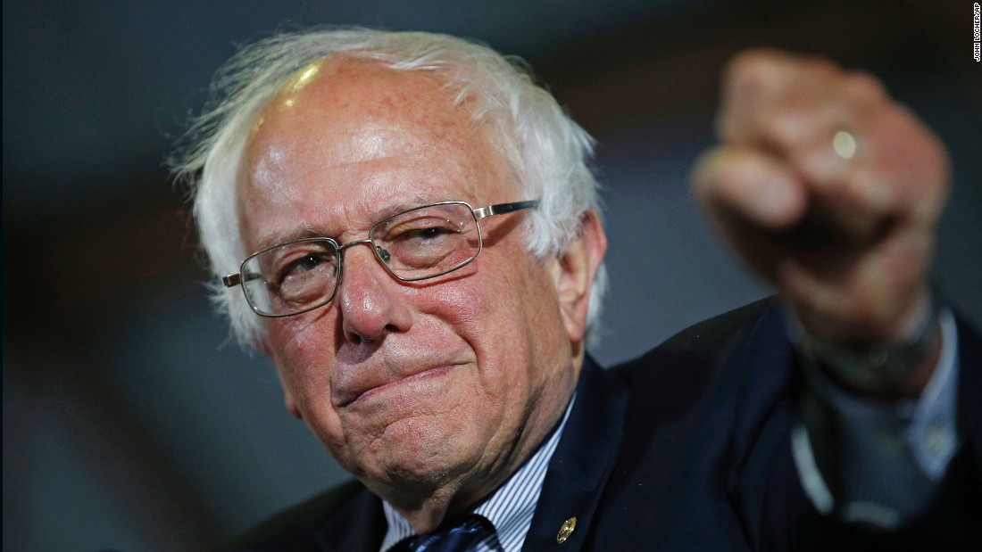 Sanders speaks at a rally in Santa Monica, California, in June 2016. He pledged to stay in the Democratic race even though Clinton secured the delegates she needed to become the presumptive nominee.